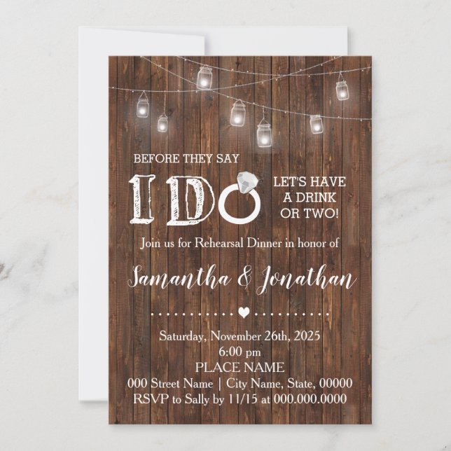 Rustic I do couples shower country barn wedding Invitation (Front)