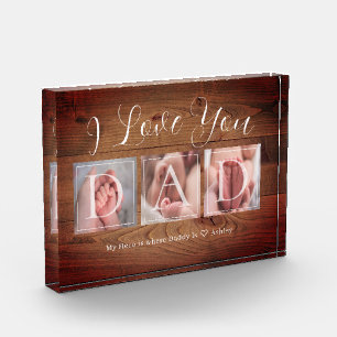 Rustic I Love You Dad Photo Block