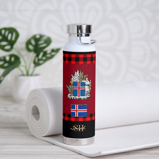 Rustic Iceland Vacuum Insulated, Icelandic Flag Water Bottle (Yoga)