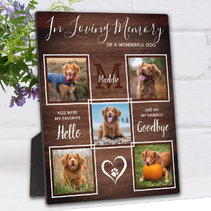 Rustic In Loving Memory 5 Picture Pet Memorial Plaque
