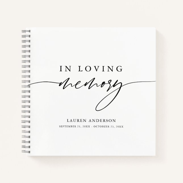 Rustic In Loving Memory Funeral Memorial GuestBook Notebook (Front)