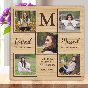  Rustic In Loving Memory Memorial Keepsake Photo Plaque