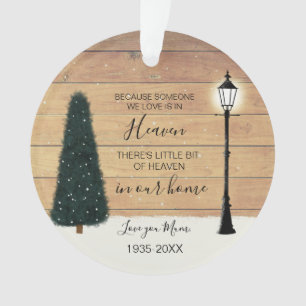 Rustic In Loving Memory Memorial Photo Ceramic Or Ornament