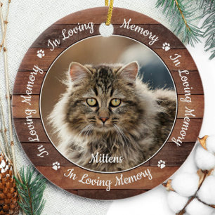 Rustic In Loving Memory Unique Photo Pet Memorial Ceramic Tree Decoration