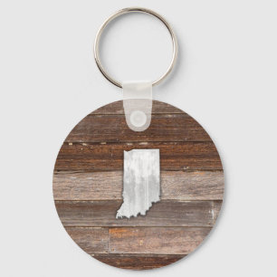 Rustic Indiana on Brown Boards Key Ring