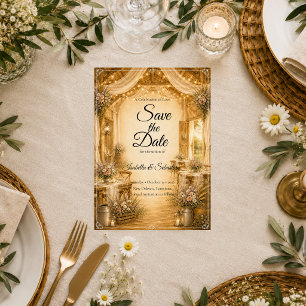 Rustic Indoor Barn Wedding Save The Date
