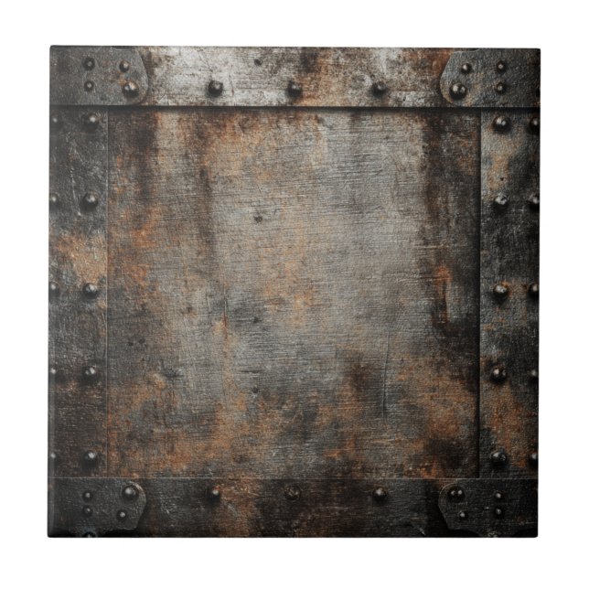 Rustic Industrial Metal Tile (Front)
