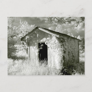 Rustic infrared shed postcard