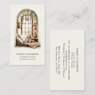 Rustic Interior Designer Home Stager Business Card