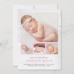 Rustic Introduction Baby Birth Announcement