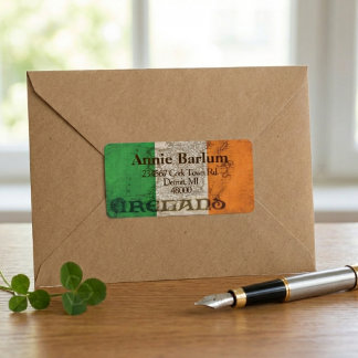 Rustic Irish Flag Address Labels