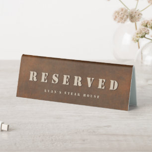 Rustic Iron Bold Stencil Brown Metal Reserved