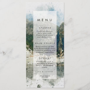 rustic Italian Amalfi wedding menu cards