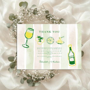 Rustic Italian Food Wedding Watercolor Thank You Card