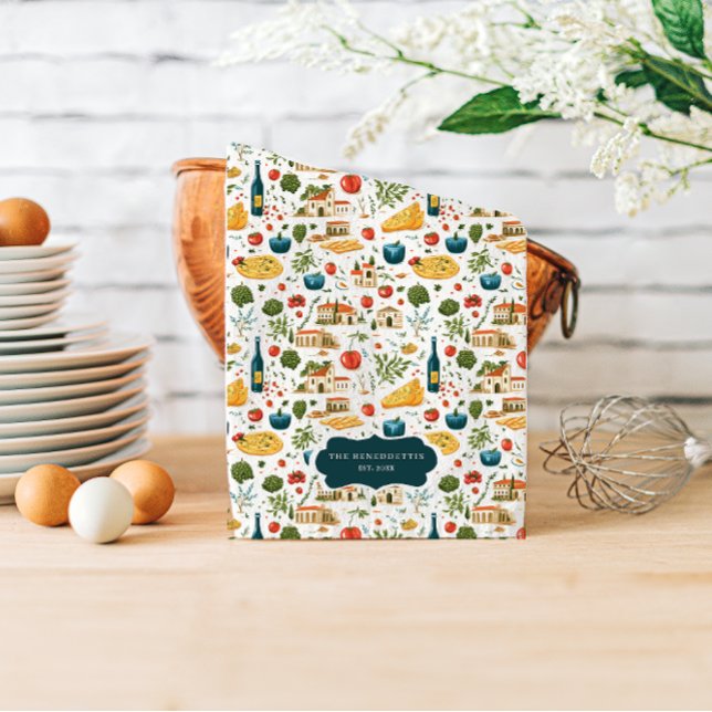 Rustic Italian Kitchen Monogram Tea Towel (Creator Uploaded)