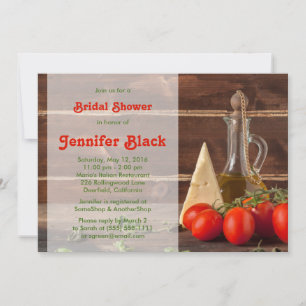 Rustic Italian Oil Tomatoes Cheese Bridal Shower Invitation