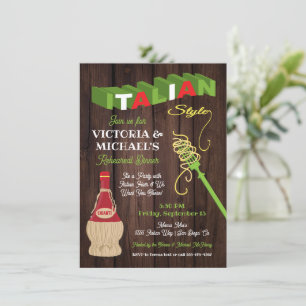 Rustic Italian Rehearsal Dinner Invitations