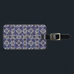 Rustic Italian Tiles Azulejo Blue White Geometric Luggage Tag<br><div class="desc">Hand painted rustic traditional tiles from Italy design. Pattern of perfection. Azulejo blue and white geometric tile artwork. The perfect decorative design,  ideal gift for any occasion.</div>