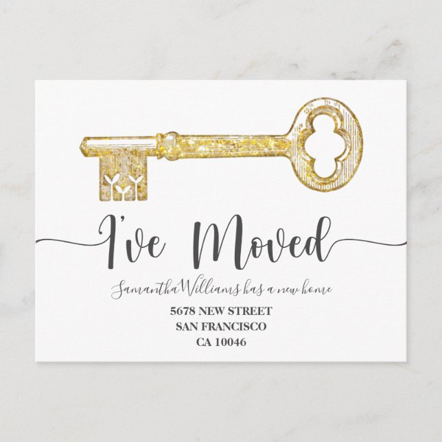 Rustic I've Moved Key Photo Moving Announcement Postcard (Front)