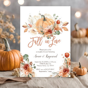 Rustic Ivory Floral Fall In Love Couples Shower Invitation