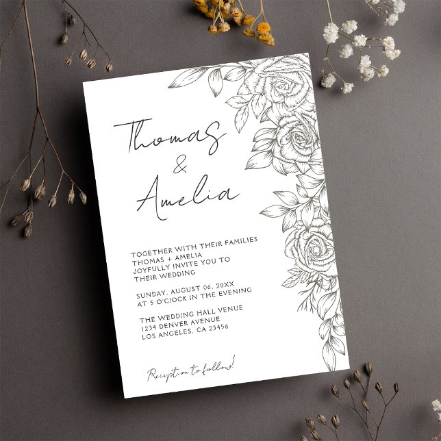 Rustic Ivory Magnolia Floral Wedding  Invitation (Creator Uploaded)