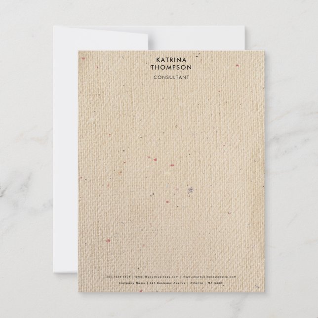 Rustic Ivory Paper Minimalist Business Corporate  Card (Front)