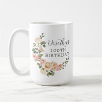 Rustic Ivory White Floral 100th Birthday Gift
