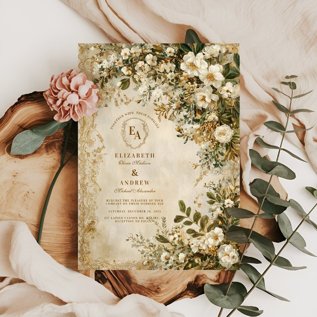 Rustic Ivory Wildflower Boho Wedding Invitation (Creator Uploaded)