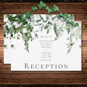 Rustic Ivy & Sage Greenery Wedding Reception Enclosure Card