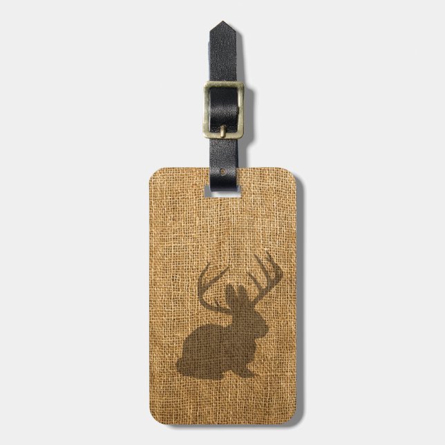 Rustic Jackalope Luggage Tag (Front Vertical)