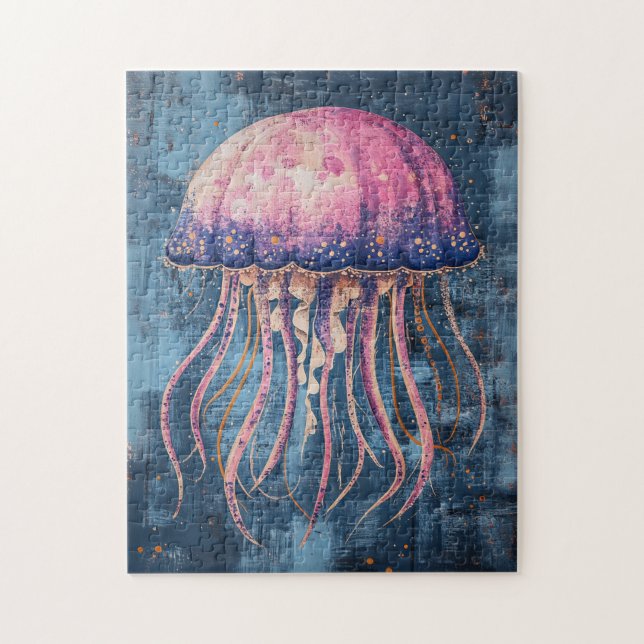 Rustic Jellyfish Oil Painting Jigsaw Puzzle (Vertical)