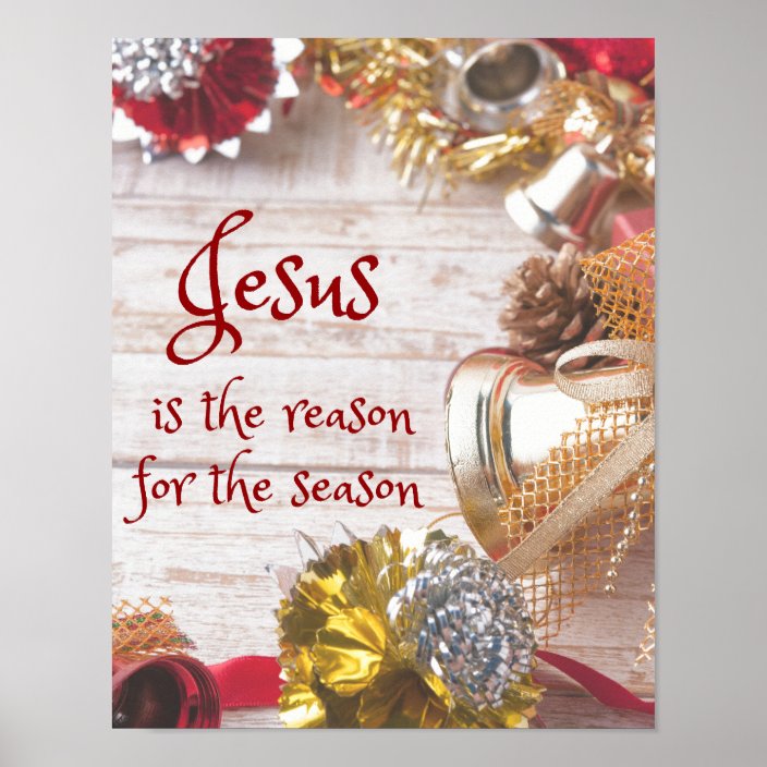 Rustic Jesus is the reason for Season Christmas Poster | Zazzle.co.uk