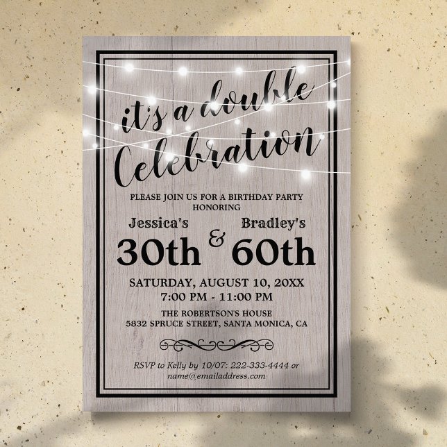 Rustic Joint Birthday Party Invitation (Creator Uploaded)