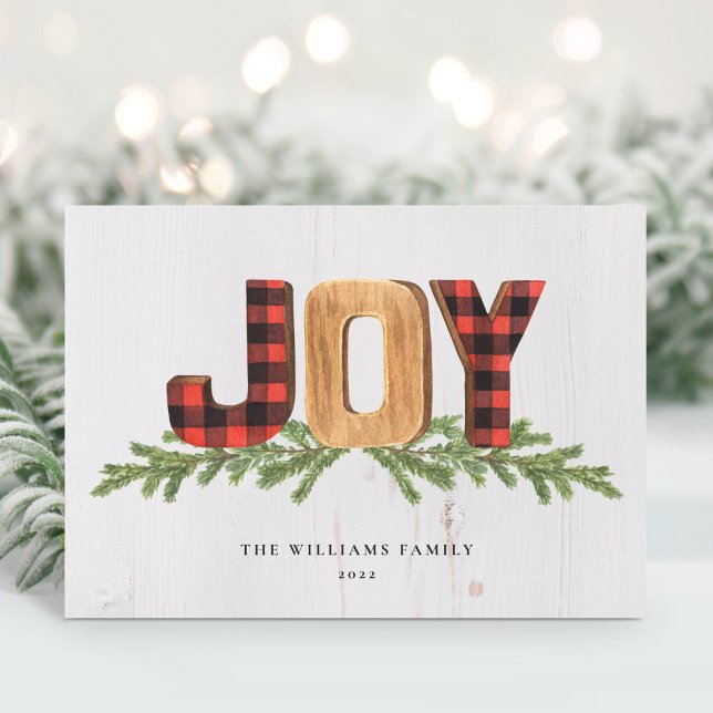 Rustic Joy Christmas Non-Photo Holiday Card (Creator Uploaded)