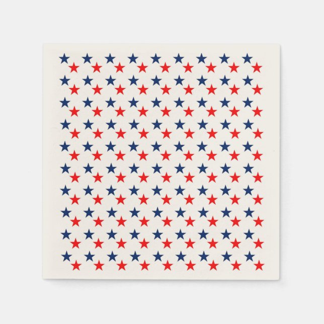 Rustic July Fourth Patriotic American Red Blue USA Napkin (Front)