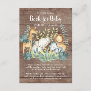 Rustic Jungle Baby Shower Book for Baby Card
