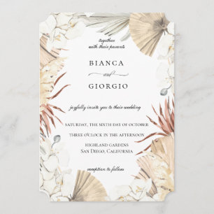 Rustic Jungle Foliage Frame Wedding Invitation