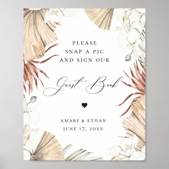 Rustic Jungle Foliage Guest Book Sign (Front)