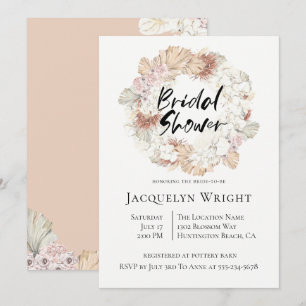 Rustic Jungle Wreath Bridal Shower Invitation