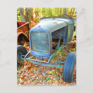 Rustic Junkyard Hot Rod Postcard