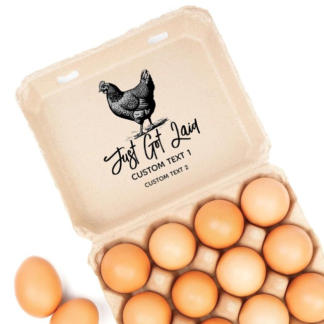 Rustic Just Got Laid Chicken Egg Stamp (Creator Uploaded)