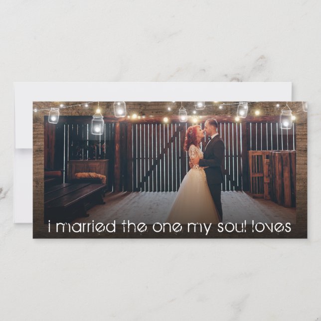 Rustic Just Married Photo Reception Invitation (Front)