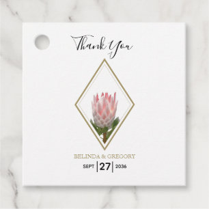 Rustic King Protea Wedding Gift Favour Tags