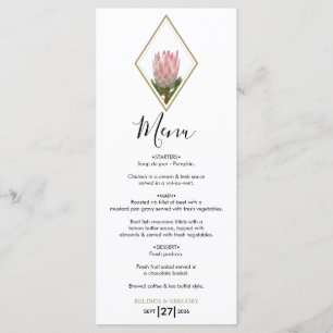 Rustic King Protea Wedding Menu