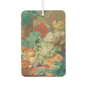 Rustic Kitchen Art Vintage Fruit Flower Print Car Air Freshener