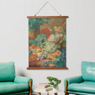 Rustic Kitchen Art Vintage Fruit Flower Print Hanging Tapestry
