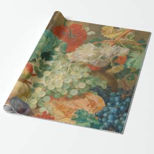 Rustic Kitchen Art Vintage Fruit Flower Print Wrapping Paper