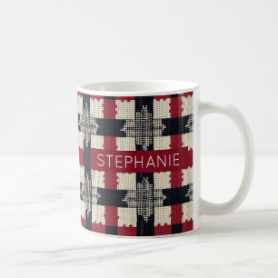 Rustic Knit Snowflake Plaid - Cosy Winter Boho Coffee Mug