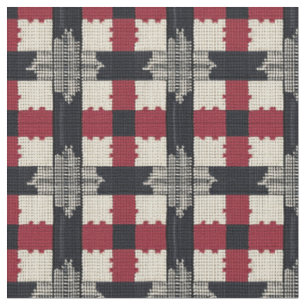 Rustic Knit Snowflake Plaid - Cosy Winter Boho Fabric