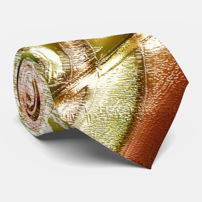 Rustic 'knotted wood stump cutout magnification'   tie (Rolled)